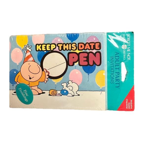 Ziggy Keep This Date 8 Invitation Cards Sealed New American Greetings Vintage - Picture 1 of 5